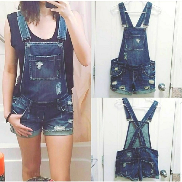 HOST PICK💖 Garage Med Washed Distressed Overalls Denim - Picture 3 of 6
